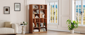 English Elm Modern Wood Grain Bookshelf Cat Habitat with Climbing Cubbies for Living Room Brown N752P395027D