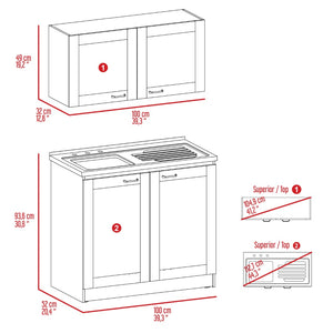 HomeRoots 42" Stylish Black and White Wood Accent Cabinet with Four Doors for Modern Home Storage Solutions 478239