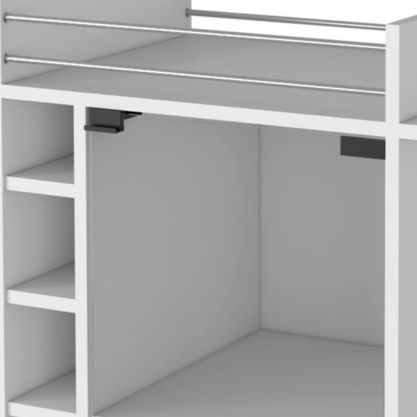 Homeroots White Rolling Bar Cart With Wine Storage  Particle Board 478241