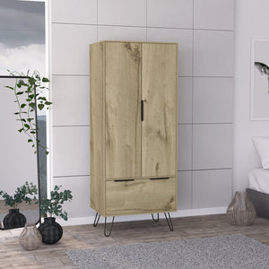 HomeRoots 74" Oak Wood Combo Dresser with Drawer and Cabinet - Stylish Storage Solution for Any Space 478242