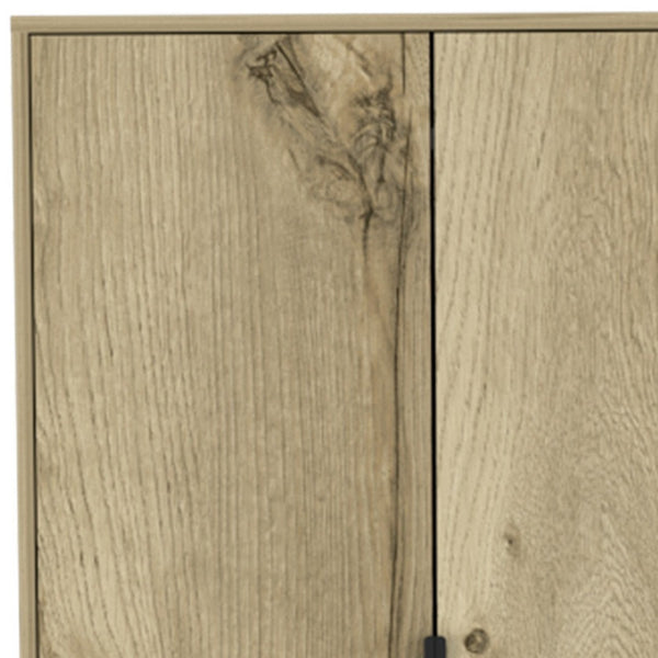HomeRoots 74" Oak Wood Combo Dresser with Drawer and Cabinet - Stylish Storage Solution for Any Space 478242