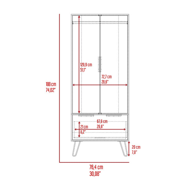 HomeRoots 74" Oak Wood Combo Dresser with Drawer and Cabinet - Stylish Storage Solution for Any Space 478242