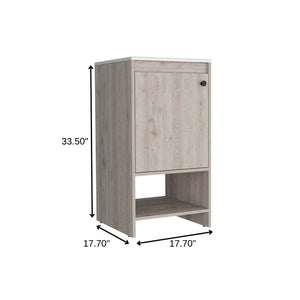 HomeRoots 18" Light Gray Wood Freestanding Bathroom Vanity with White Sink - Modern Design & Storage Solution 478247