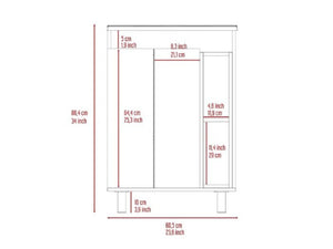 HomeRoots 24" Chic White Freestanding Double Door Bathroom Vanity with Integrated Sink for Stylish Storage 478253