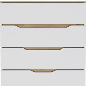 Homeroots 31" Brown And White Four Drawer Standard Chest  Manufactured Wood 478259