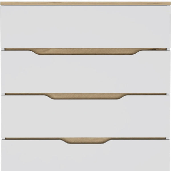 Homeroots 31" Brown And White Four Drawer Standard Chest  Manufactured Wood 478259