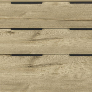 Homeroots 30" Brown And Black Three Drawer Dresser  Manufactured Wood 478261