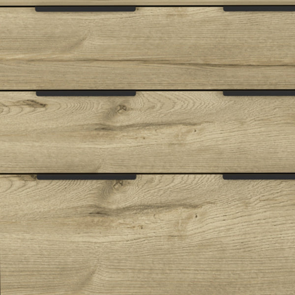 Homeroots 30" Brown And Black Three Drawer Dresser  Manufactured Wood 478261