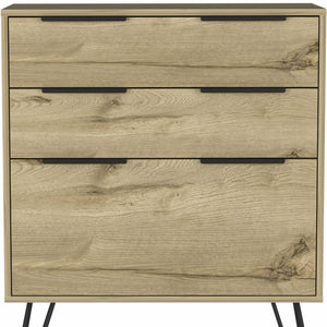 Homeroots 30" Brown And Black Three Drawer Dresser  Manufactured Wood 478261