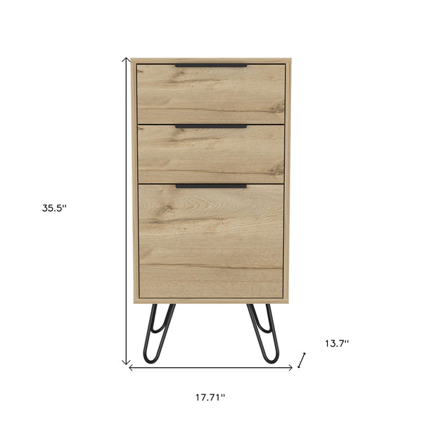 Homeroots 18" Brown And Black Three Drawer Standard Chest  Manufactured Wood 478262