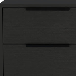 Homeroots 22" Black Two Drawer Faux Wood Nightstand   478271