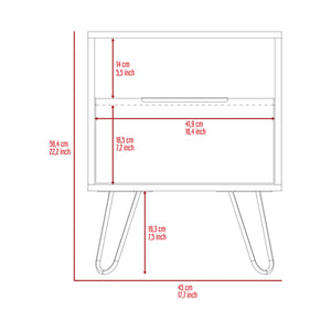 Homeroots 22" Gray Faux Wood Nightstand With Storage   478274