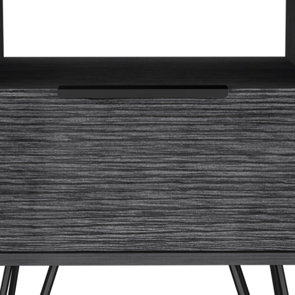 Homeroots 22" Gray Faux Wood Nightstand With Storage   478274