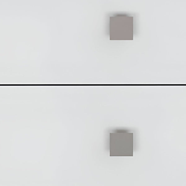 Homeroots 24" White Two Drawer Faux Wood Nightstand   478277