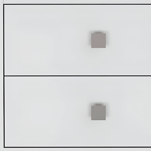 Homeroots 24" White Two Drawer Faux Wood Nightstand   478277