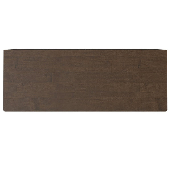 English Elm Harper Solid Wood Entryway Cabinet with Drawers Walnut Finish Tapered Legs B136P436065
