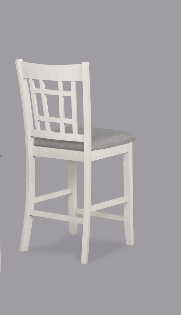 English Elm 2pc Hartwell Counter Height Upholstered Pub Chairs with Lattice Back Rustic Farmhouse Comfort Set Cream,Light Gray 43.75 L x 20.25 W x 11 H B011P373709