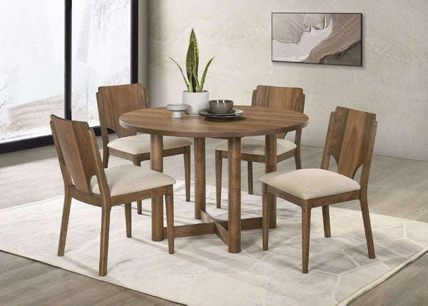 English Elm 2pc Mid-century Dining Side Chairs with Foam Padded Seats and Spindle Back in Neutral Wheat Upholstery Beige,Walnut 39.17 L x 20.5 W x 11.81 H B011P301348