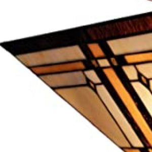 Homeroots Brown And Amber Tiffany Style Mission Semi Flush Dimmable Ceiling Light   478303