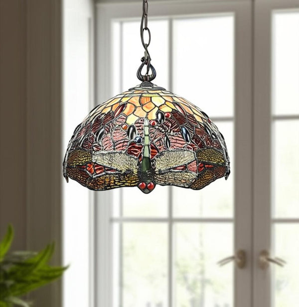 Red Glass Two Light Dimmable Chandelier Bold Statement Fixture for Living Rooms