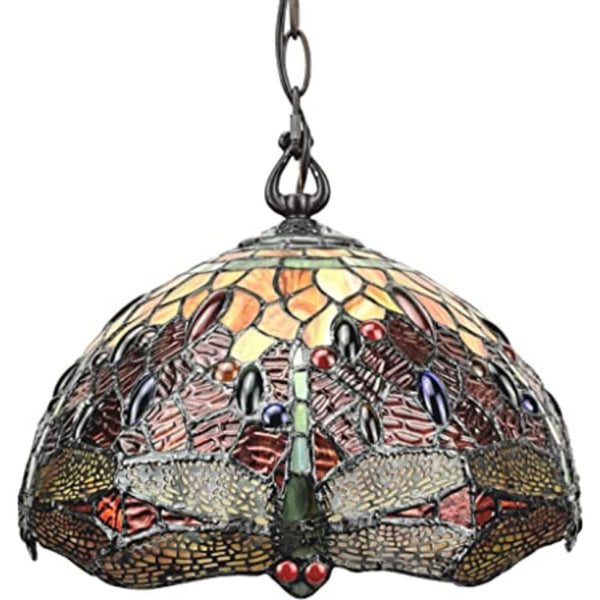 HomeRoots Red Glass Two Light Dimmable Chandelier Bold Statement Fixture for Living Rooms 478305