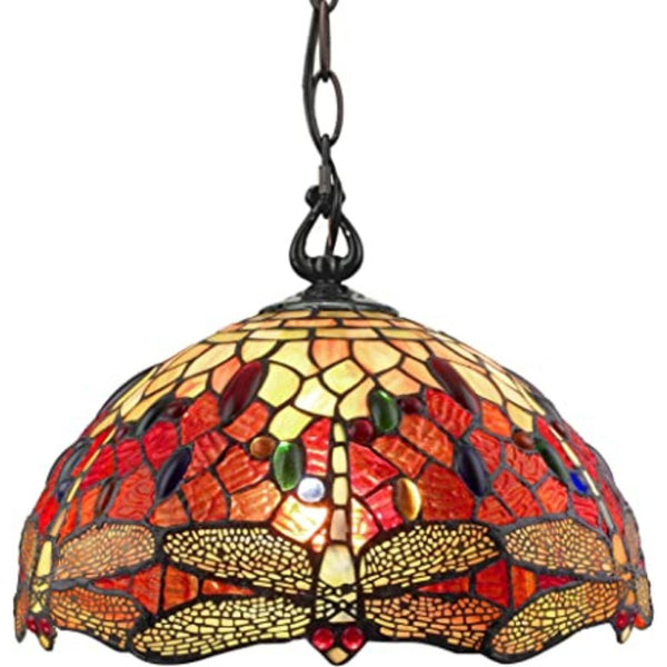 Red Glass Two Light Dimmable Chandelier Bold Statement Fixture for Living Rooms