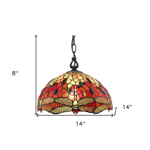 Red Glass Two Light Dimmable Chandelier Bold Statement Fixture for Living Rooms