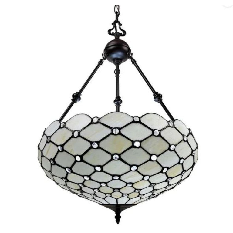 HomeRoots Black Three Light Dimmable Chandelier with Striking Glass Shades for Modern Interiors 478310