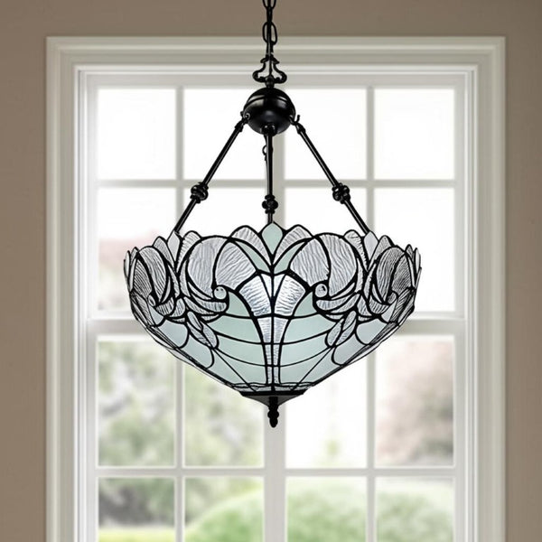 Black Two Light Dimmable Chandelier with Striking Glass Shades for Modern Spaces