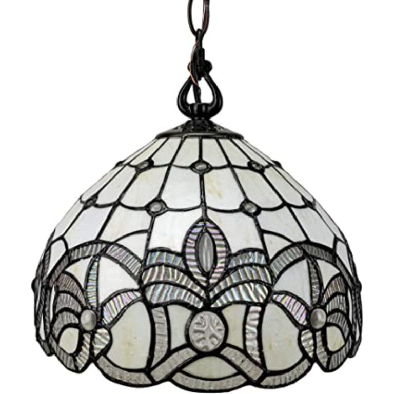 HomeRoots Blown Glass Dimmable Chandelier with Bold Sculptural Shades for Modern Living Room Ceilings Black / White 12" W x 9.5" H x 12" D 478318