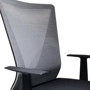 HomeRoots Black Ergonomic Adjustable Height Swivel Office Chair with Mesh Back for Ultimate Comfort & Style 478330