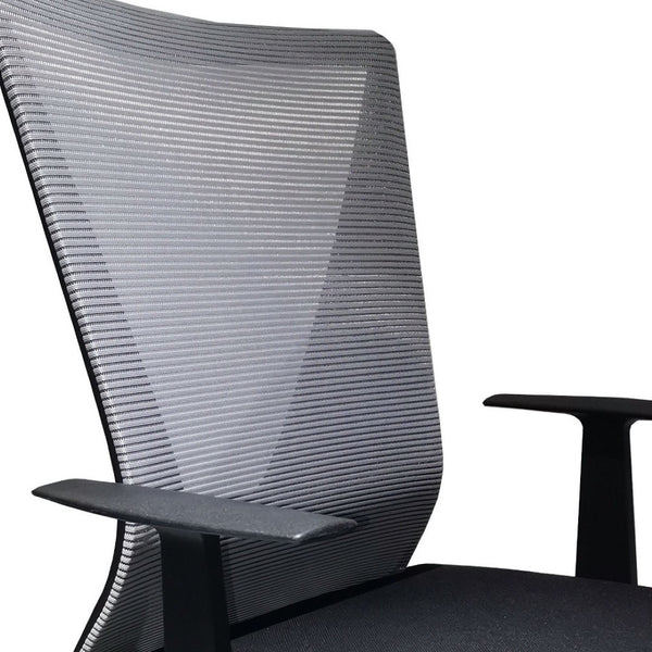HomeRoots Black Ergonomic Adjustable Height Swivel Office Chair with Mesh Back for Ultimate Comfort & Style 478330