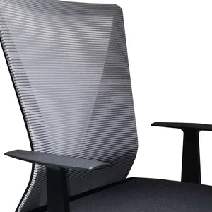 HomeRoots Black Ergonomic Adjustable Height Swivel Office Chair with Mesh Back for Ultimate Comfort & Style 478330