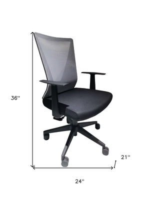 HomeRoots Black Ergonomic Adjustable Height Swivel Office Chair with Mesh Back for Ultimate Comfort & Style 478330