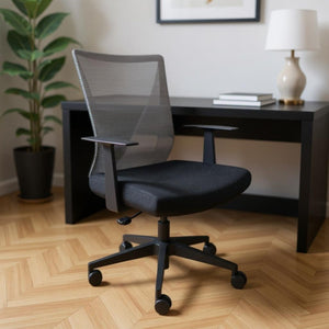 HomeRoots Black Ergonomic Adjustable Height Swivel Office Chair with Mesh Back for Ultimate Comfort & Style 478330