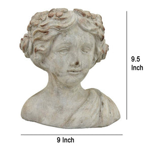 English Elm Accent Terracotta Female Bust Planter Italian Classical Sculpture for Shelf or Patio B056P412618