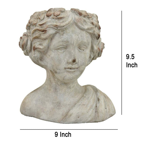 English Elm Accent Terracotta Female Bust Planter Italian Classical Sculpture for Shelf or Patio B056P412618