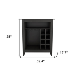 Homeroots Black Bar Cart With Wine Storage  Particle Board 478379