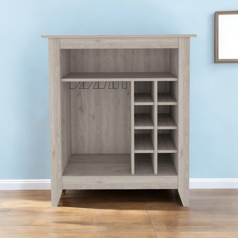 Homeroots Light Gray Bar Cart With Wine Storage  Particle Board 478380