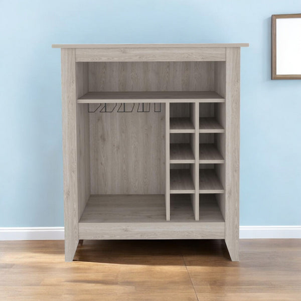 Homeroots Light Gray Bar Cart With Wine Storage  Particle Board 478380