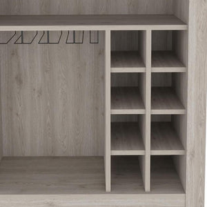 Homeroots Light Gray Bar Cart With Wine Storage  Particle Board 478380