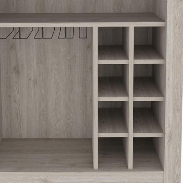 Homeroots Light Gray Bar Cart With Wine Storage  Particle Board 478380