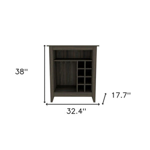 Homeroots Espresso Bar Cart With Wine Storage  Particle Board 478381