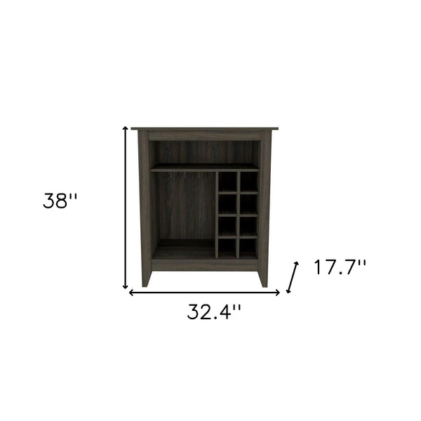 Homeroots Espresso Bar Cart With Wine Storage  Particle Board 478381
