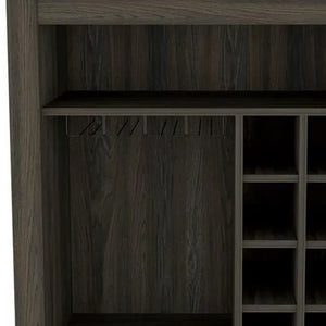 Homeroots Espresso Bar Cart With Wine Storage  Particle Board 478381