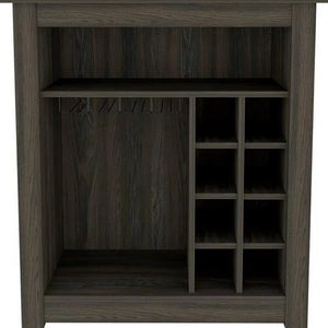 Homeroots Espresso Bar Cart With Wine Storage  Particle Board 478381