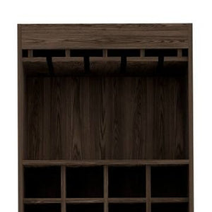 24 Inch Walnut Wood Bar Cabinet Featuring Dual Doors for Stylish Home Entertaining