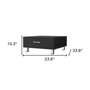 Homeroots 24" Black Coffee Table With Drawer   478394