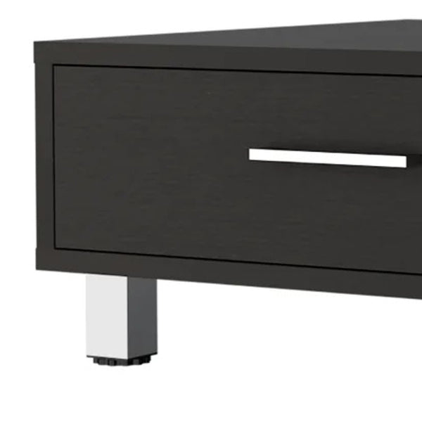 Homeroots 24" Black Coffee Table With Drawer   478394