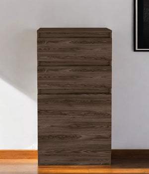 Homeroots 23" Dark Brown Two Drawer Standard Chest  Manufactured Wood 478398